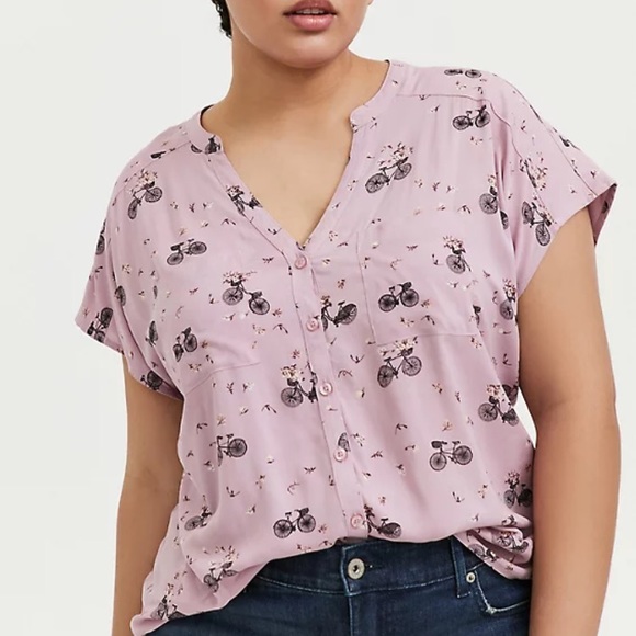 Torrid Bicycle Print Dolman Blouse